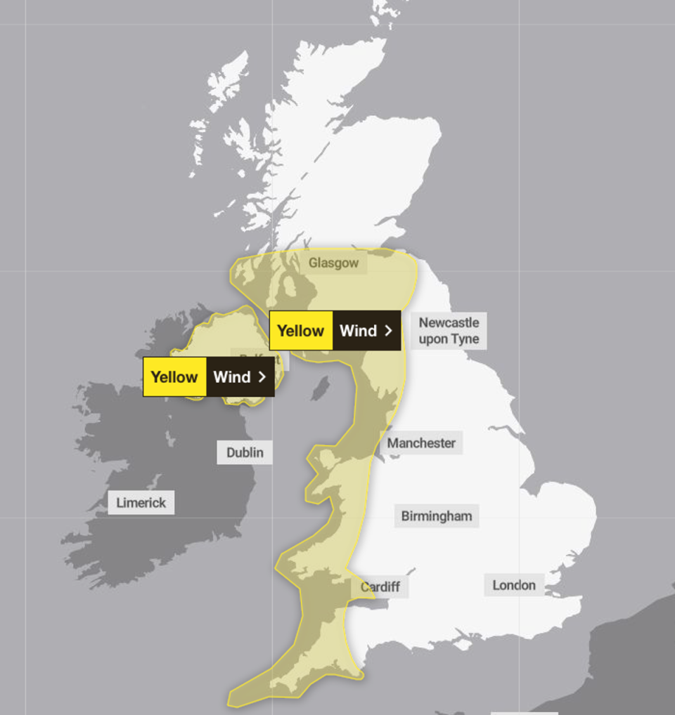 Met Office warning Saturday 6 April (Met Office)