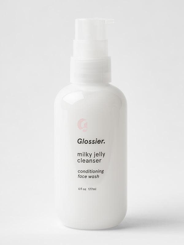 <p>Bloggers, makeup artists, and editors can’t stop raving about this nourishing creamy cleanser. It’s pH-balanced and has rich conditioning agents that work like a charm. ($37, <a rel="nofollow noopener" href="https://www.glossier.com/products/milky-jelly-cleanser" target="_blank" data-ylk="slk:glossier.com;elm:context_link;itc:0;sec:content-canvas" class="link ">glossier.com</a>) (Photo: Glossier) </p>