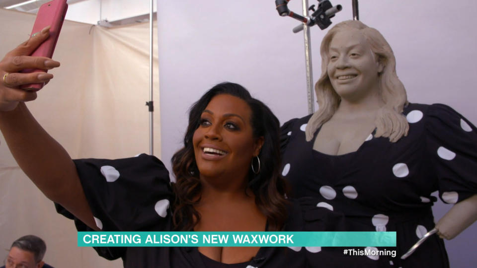 Alison Hammond gave This Morning viewers a behind-the-scenes look at her Madame Tussauds waxwork. (ITV)