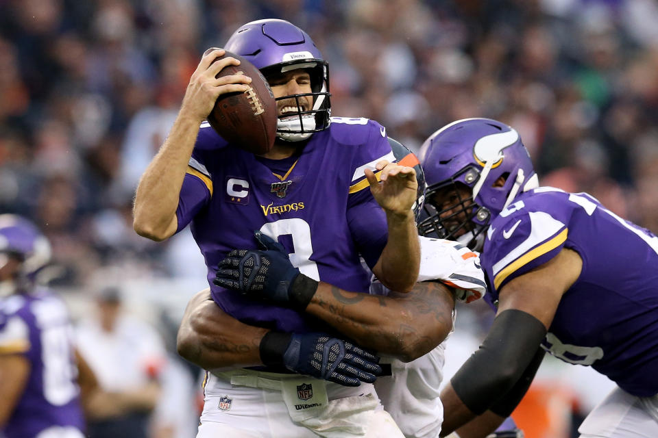 Vikings quarterback Kirk Cousins had a rough day against the Bears. (Getty Images)