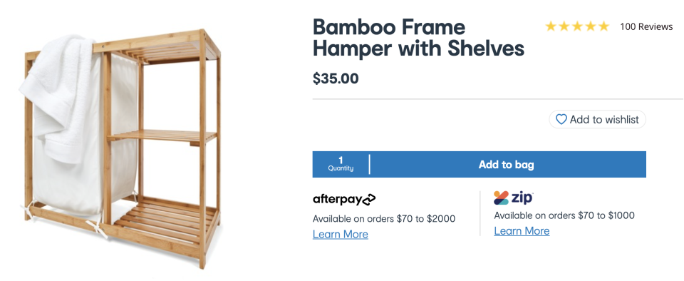 The bamboo hamper is a steal at $35. Photo: Facebook.