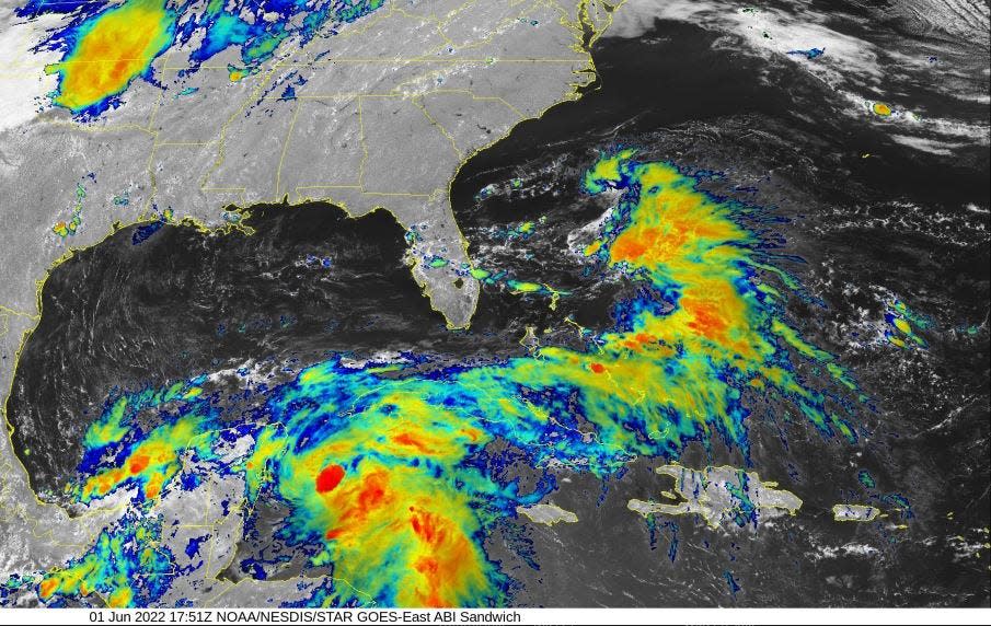 Invest 91L near the Yucatan Peninsula could become a tropical depression before it starts moving northeast toward Florida.