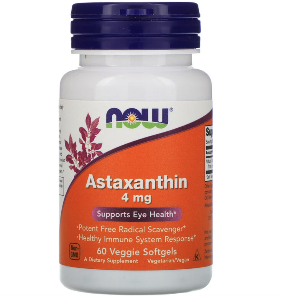 Now Foods, Astaxanthin, 4 mg, 60 Veggie Softgels, S$13.27. PHOTO: iHerb