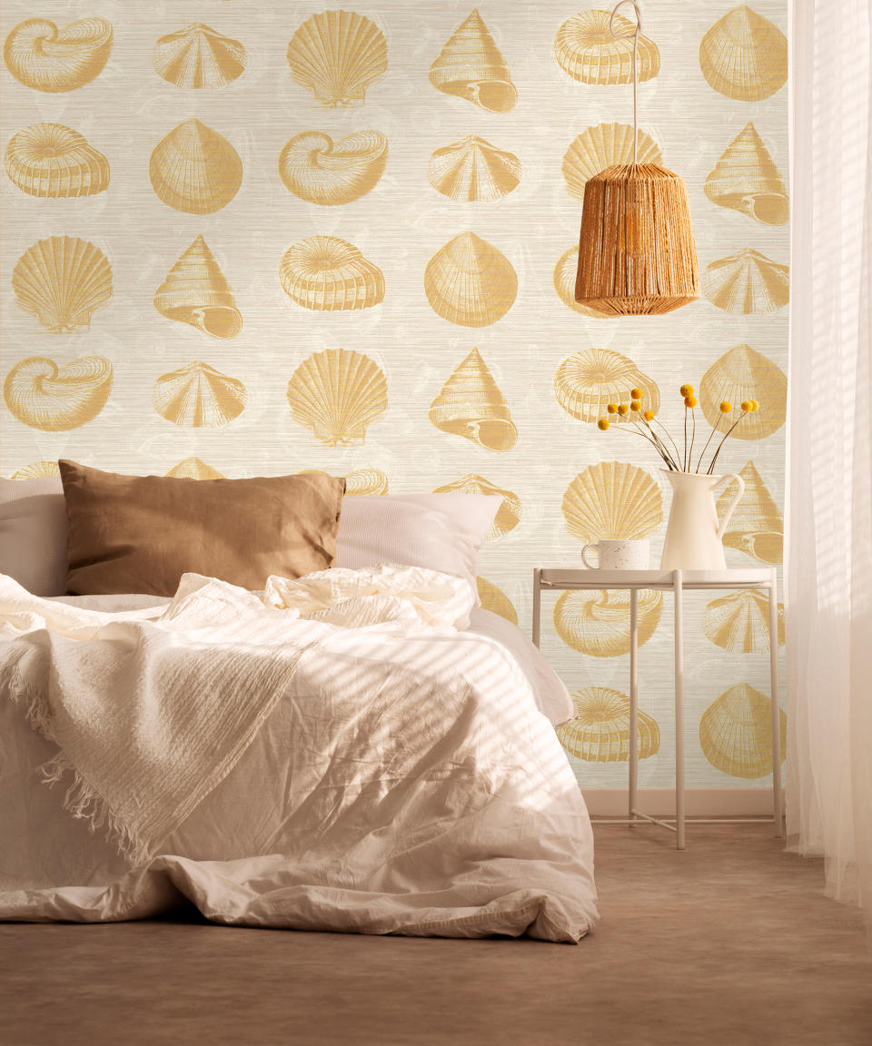 19. Add a coastal wallpaper design for seaside vibes