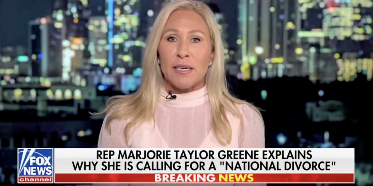 Marjorie Taylor Greene on Fox News on Tuesday.