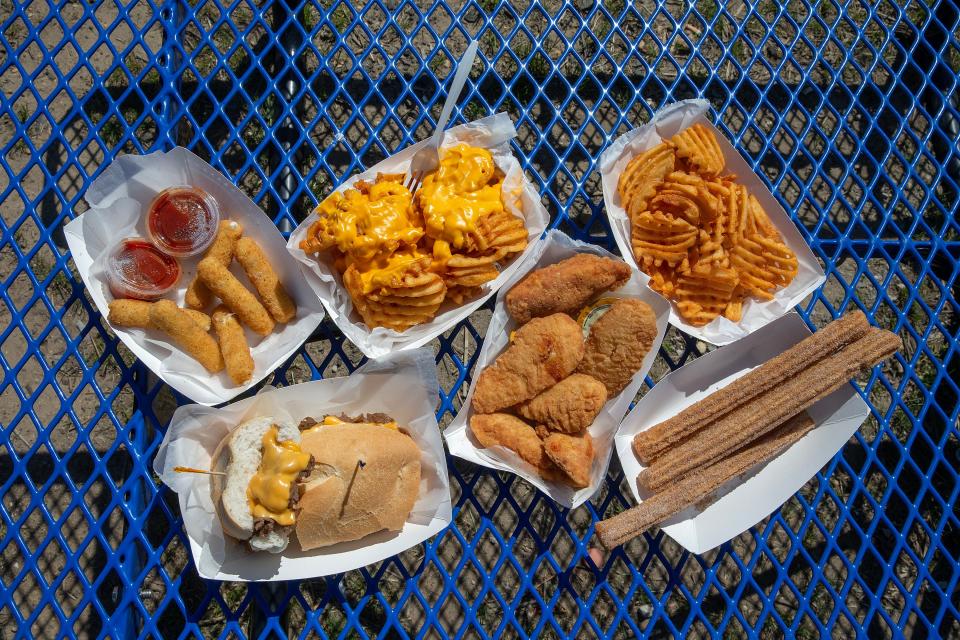 The menu at Keansburg's new Breakwater Beach Pavilion includes mozzarella sticks, cheesesteaks, cheese fries, waffle fries, chicken tenders and churros.