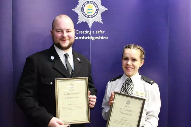 PC Eitan Joseph was commended for his actions at the scene of a suspected rape in Cambridge along with three other PCs -Credit:Cambridgeshire Police