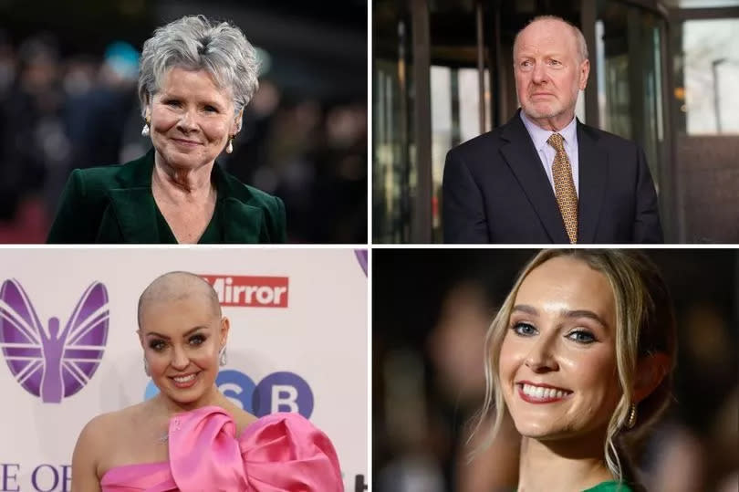 Among the famous faces recognised in the King's Birthday Honours list are, clockwise from top left, Imelda Staunton, Alan Bates,  Rose Ayling-Ellis and Amy Dowden