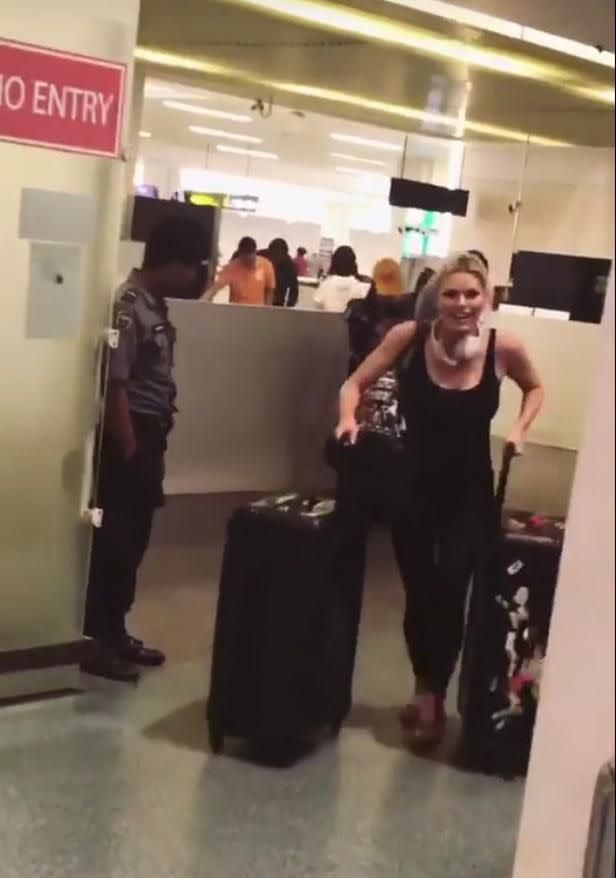 How long is she staying? She seems to have a lot of luggage on her! Source: Instagram