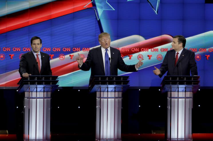 An earlier GOP primary debate. (Photo: David J. Phillip/AP)