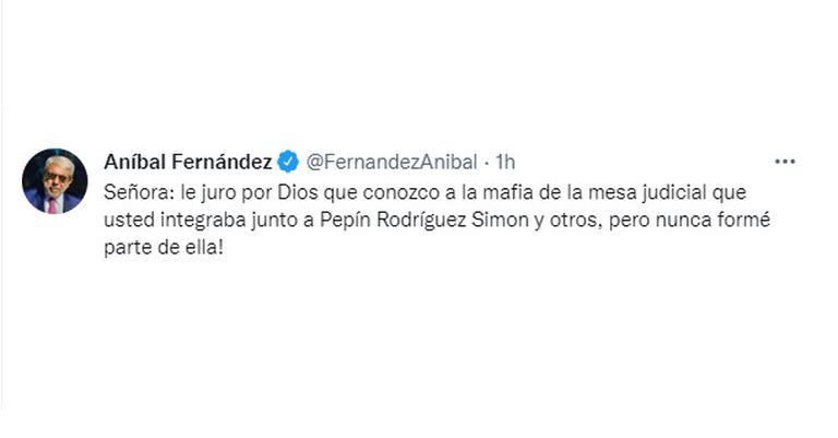 Tuit de Aníbal Fernández