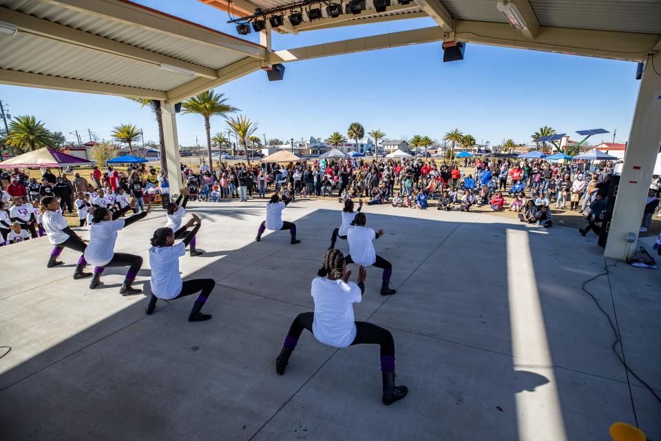 Sharon Sheffield Park, in Lynn Haven, hosted a Martin Luther King Festival Monday, January 17, 2022. Dance Kraze Diamonds performed for the crowd at the festival.