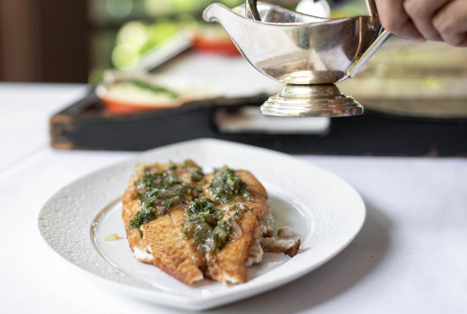 Dover sole is a specialty dish at Café Boulud restaurant in Palm Beach.