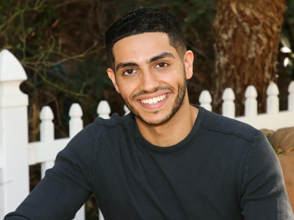 Actor Mena Massoud visits Hallmark Channel's "Home & Family" at Universal Studios Hollywood on September 23, 2020 in Universal City, California