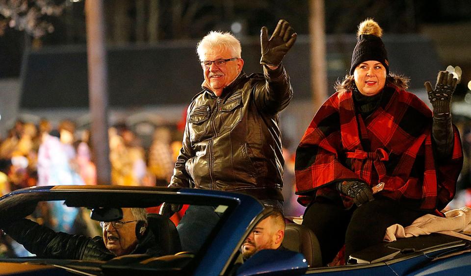The Rotary Club of Ashland's Ted Daniels and Stacy Shiemann were the parade marshals for the city's annual Christmas parade this year.