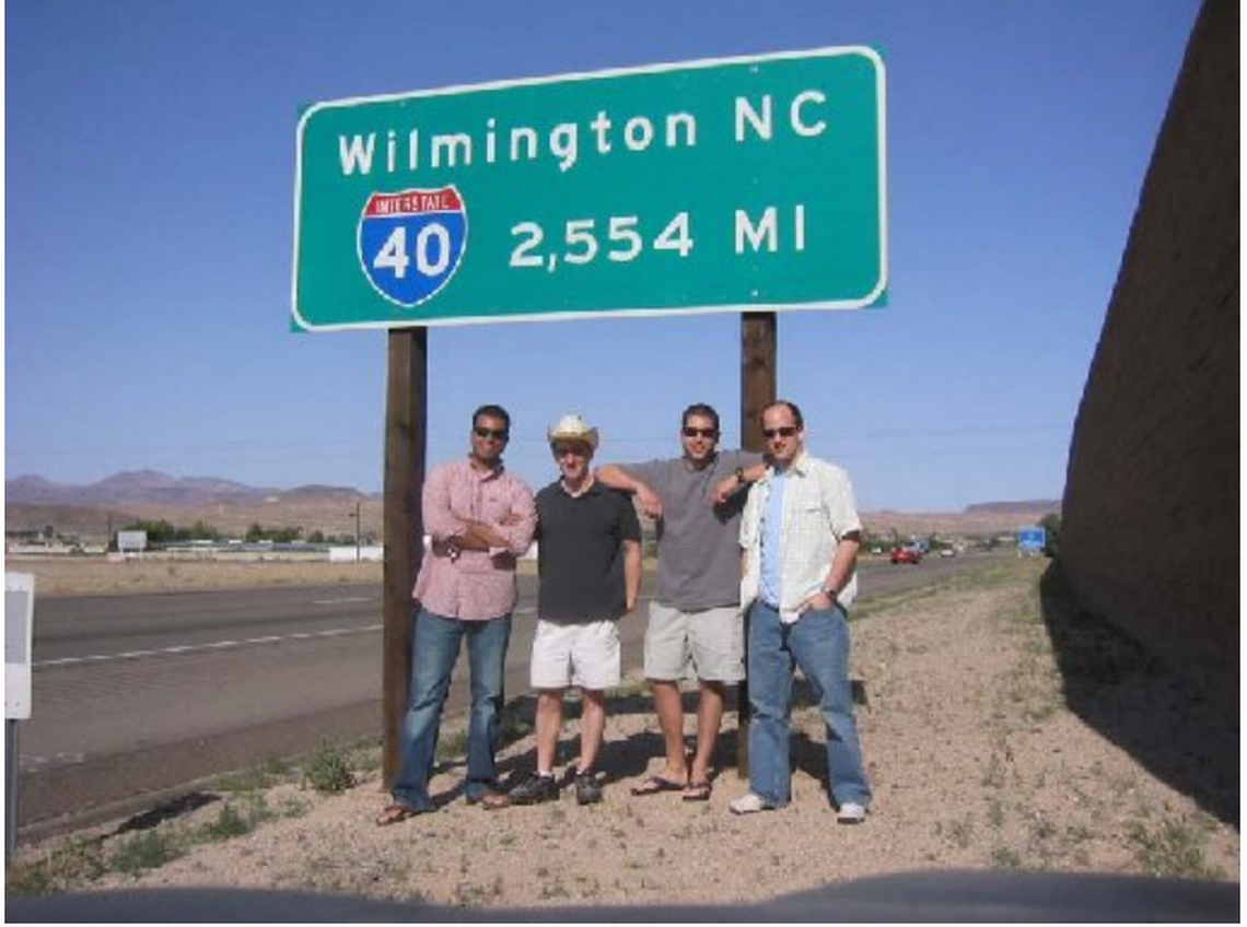 After the completion of Interstate 40 in 1990, transportation officials in North Carolina and California installed complementary signs on each end of the cross-country highway.