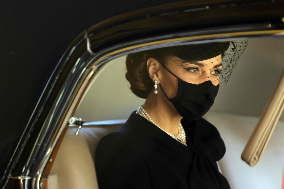 The Duchess of Cambridge attending Prince Philip’s funeral  (POOL/AFP via Getty Images)