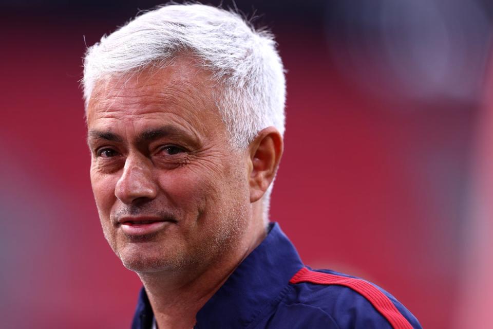 Mourinho was in a relaxed mood ahead of the Europa League final in Budapest (Getty Images)