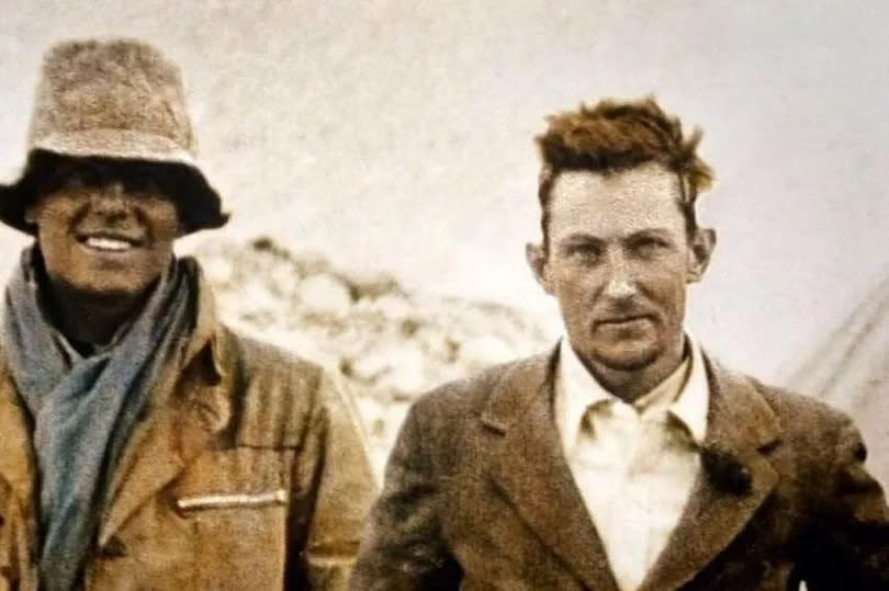 George Mallory, right, with Andrew ‘Sandy’ Irvine in 1924 at Mount Everest