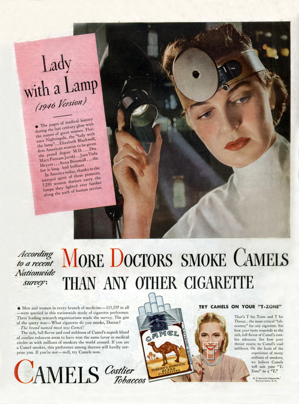 vintage smoking ad with doctor