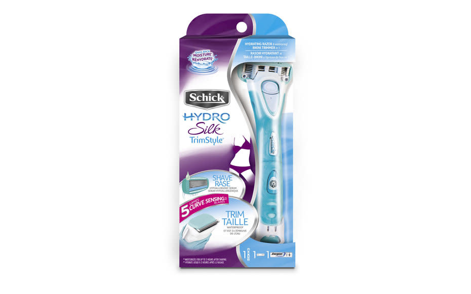 <p>This award-winning razor is an editor favoriteand its absolutely <em>perfect</em> for travel. Its TSA-approved, since its considered a disposable razor, and features dual ends, one being a moisture infused razor and the other a bikini trimmer (though men can use it on their faces, too).</p><p>$13.99; <a rel="nofollow noopener" href="http://click.linksynergy.com/fs-bin/click?id=93xLBvPhAeE&subid=0&offerid=438862.1&type=10&tmpid=19903&RD_PARM1=http%3A%2F%2Fwww.target.com%2Fp%2Fschick-hydro-silk-women-s-trimstyle-razor-handle-plus-1-razor-refill%2F-%2FA-16792969&u1=TL_travelproducts" target="_blank" data-ylk="slk:buy it here;elm:context_link;itc:0;sec:content-canvas" class="link ">buy it here</a></p>