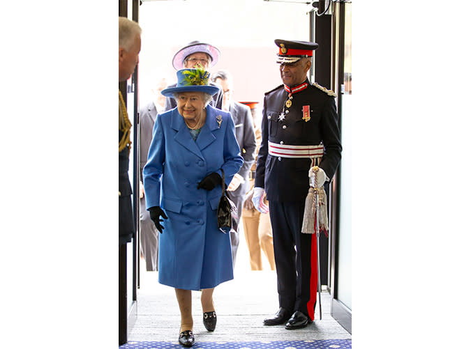 Meanwhile, the Queen Chose Blue Pastel for Her Portrait Unveiling