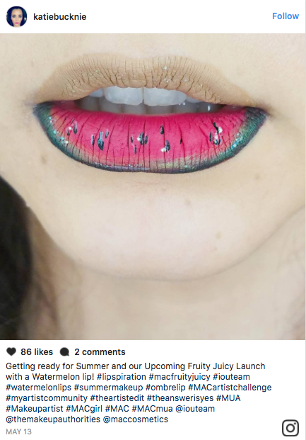 Makeup artists on Instagram have been creating delicious watermelon makeup look on their lips and eyelids.