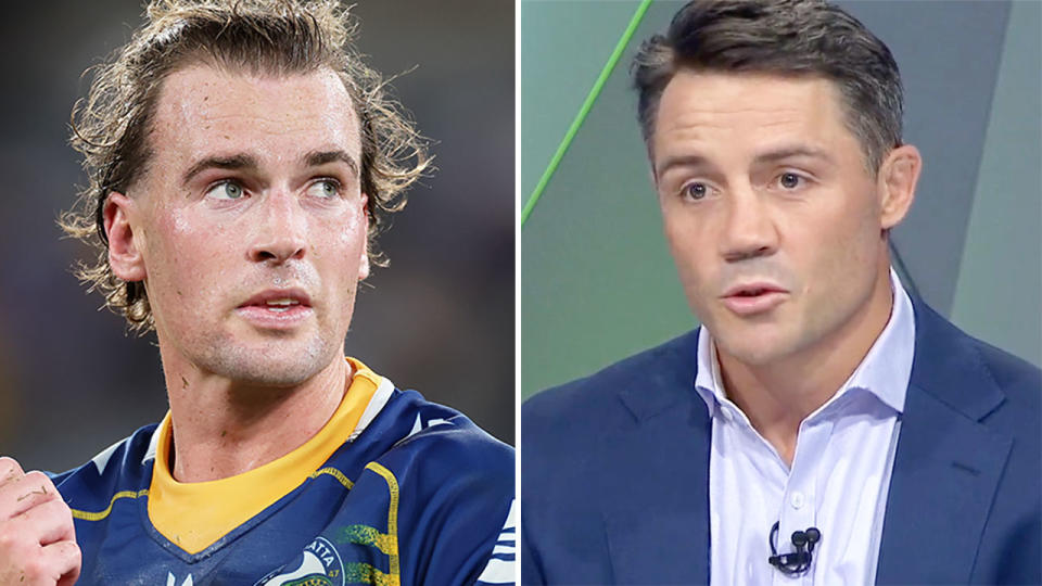Pictured right to left, NRL great Cooper Cronk and Eels star Clint Gutherson. 
