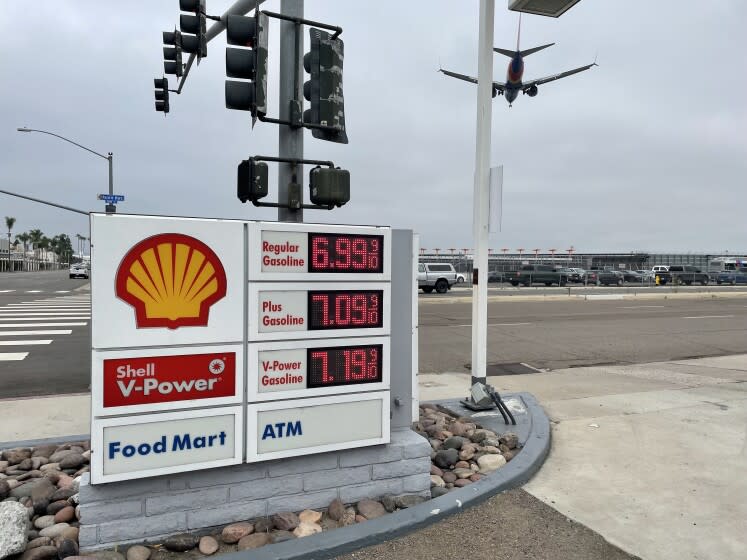 A regular gallon of gasoline cost $6.99 at the Shell station off Pacific Highway.