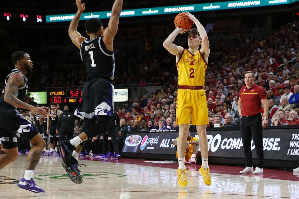 Iowa State's Caleb Grill played 25 tough minutes despite back stiffness Tuesday.