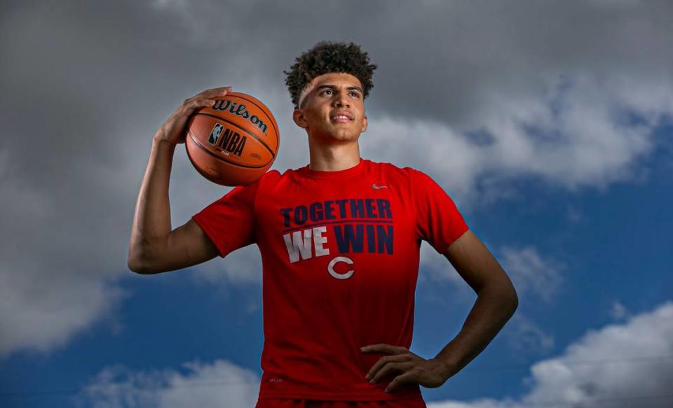 Dade Basketball Big School Player of the Year Cameron Boozer, from Christopher Columbus High School, is photographed in Miami, Florida on Monday, March 21, 2022. MATIAS J. OCNER/mocner@miamiherald.com