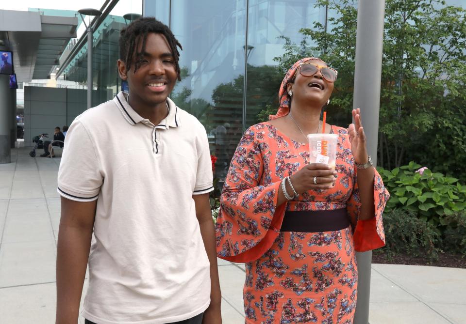 Hanif Mouehla, 17, and his and his mother, Khuraira Musa at Maria Fareri Children's Hospital in Valhalla July 17, 2023. Mouehla participated in a cell transplantation trial there to treat his sickle cell anemia.