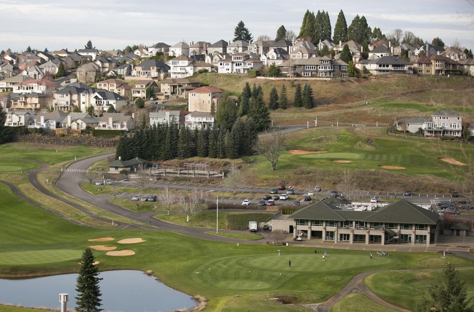 Creekside Golf Club is pictured among homes in the Creekside Estates neighborhood.