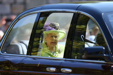 Queen Eliizabeth II arrives at St George's Chapel at Windsor Castle for the wedding of Meghan Markle and Prince Harry in Windsor, Britain, May 19, 2018. Gareth Fuller/Pool via REUTERS