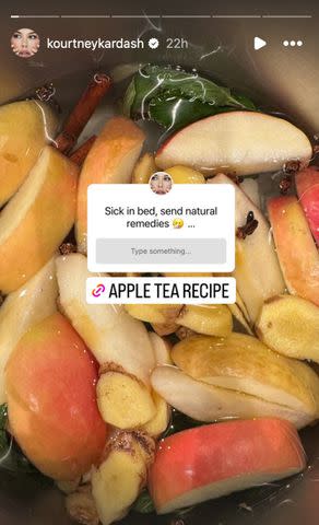 <p>Kourtney Kardashian/Instagram</p> Kourtney Kardashian Barker asks her followers on Insatgram to 'send natural remedies.'