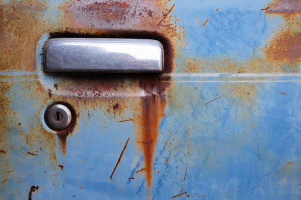 door handle of old car