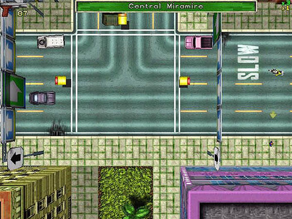 90s video game with cars