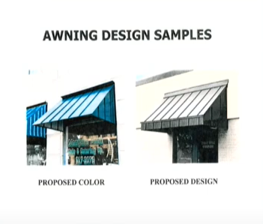 An image used in the presentation given to the City Council depicting the proposed changes to the Cactus Hotel’s awnings. Image courtesy of the City of San Angelo.