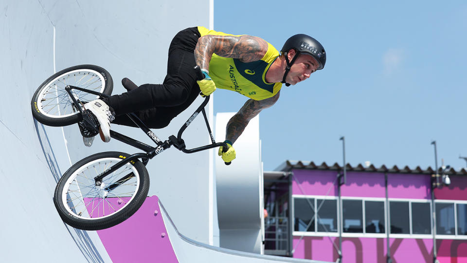 Logan Martin, pictured here competing in the BMX freestyle event at the Tokyo Olympics.