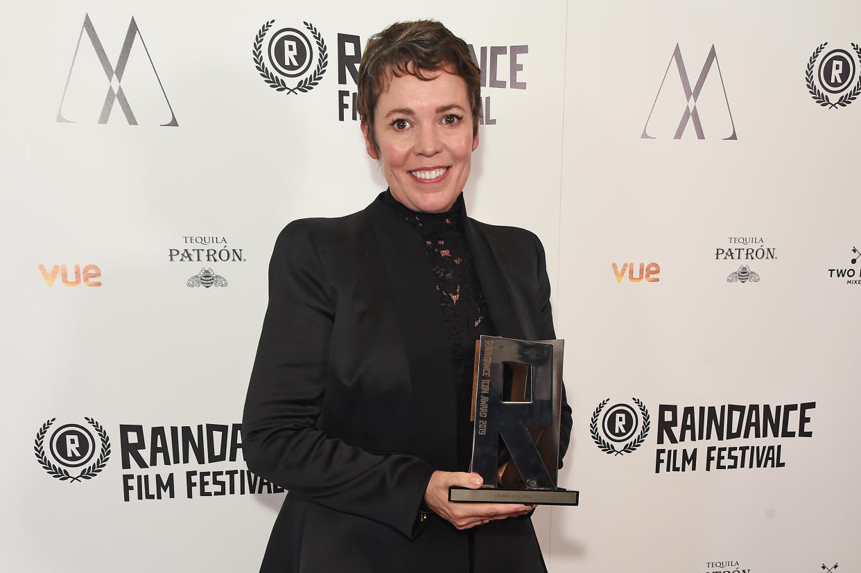 LONDON, ENGLAND - AUGUST 20:  Winner of the Raindance 2019 Icon Award Olivia Colman attends the Raindance Film Festival's Special Soiree at The May Fair Hotel on August 20, 2019 in London, England.  (Photo by David M. Benett/Dave Benett/Getty Images)