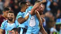 Boyd Cordner celebrates after giving NSW a 4-2 lead.