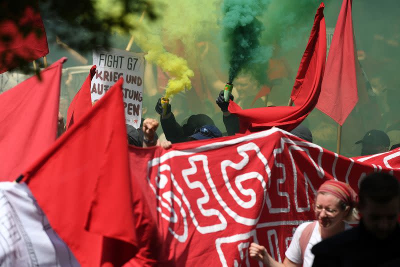 Protest against G7 summit at Schloss Elmau, in Bavaria