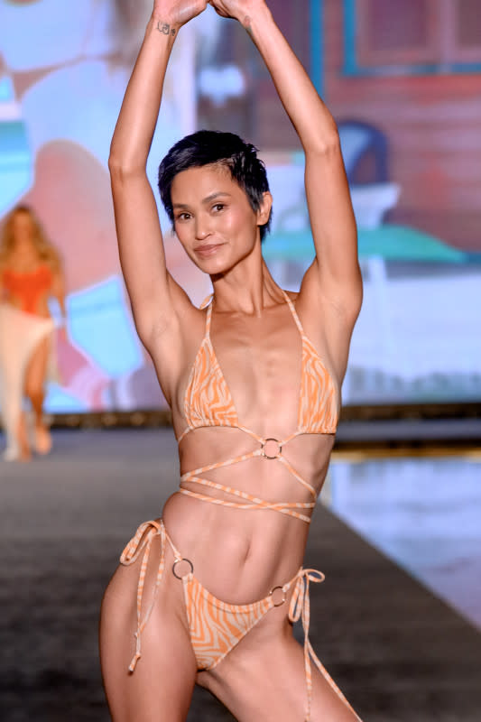 Sharina Gutierrez walks the Sports Illustrated Swimsuit Show's runway during the Miami Swim Week at W Hotel Miami Beach on July 07, 2023 in Miami Beach, Florida.<p>Ivan Apfel/Getty Images</p>