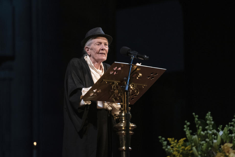 Vanessa Redgrave attends the Joan Didion celebration of life event on Wednesday, Sept. 21, 2022, at the Cathedral of St. John the Divine in New York. (Photo by Christopher Smith/Invision/AP)