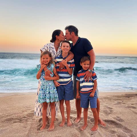 <p>Vanessa Lachey/Instagram</p> Vanessa and Nick Lachey with their three children