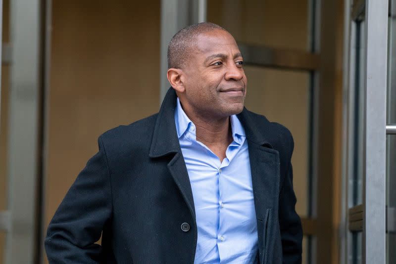 Carlos Watson, CEO of Ozy Media departs U.S. Federal Court in Brooklyn after being arrested and charged with fraud