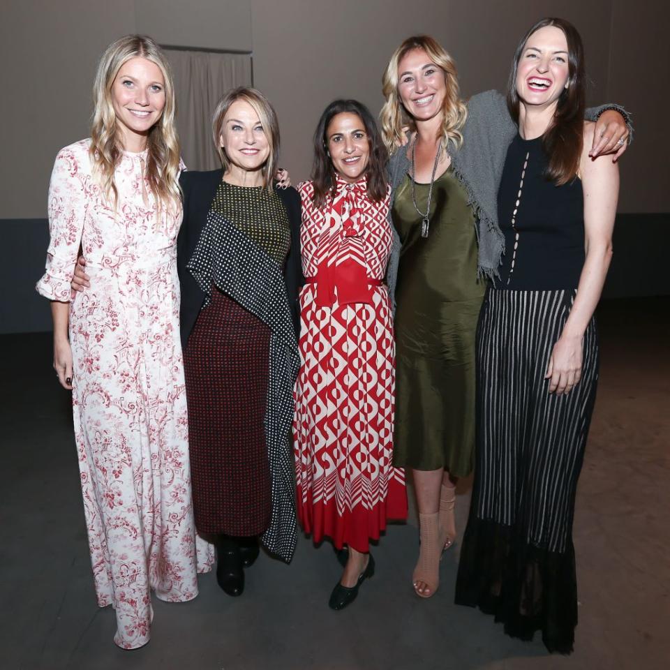 Daedone (second right) hung out with Paltrow (left) at a Goop health event in 2017, as OneTaste reached the height of its commercial success with its claim that 15 minutes of “orgasmic meditation” would change women’s lives. John Salangsang/BFA/Shutterstock