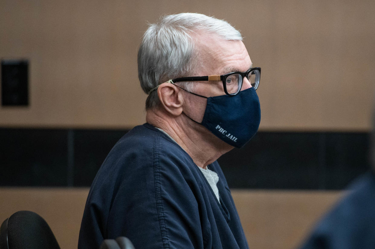 Stephen Kruspe, who was accused of first-degree murder in connection with the death of his wife in 2017, is seen during a hearing on Monday, February 13, 2023, in the Palm Beach County Courthouse in downtown West Palm Beach, FL.
(Photo: ANDRES LEIVA/PALM BEACH POST)