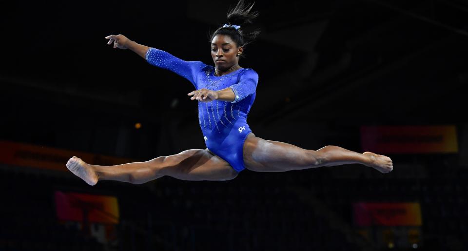 Gold-medal winning gymnast Simone Biles will perform at Fiserv Form in October.