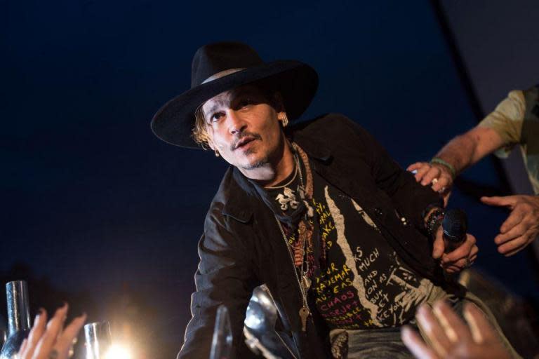 Johnny Depp asks Glastonbury crowds: 'When was the last time an actor assassinated a president?'
